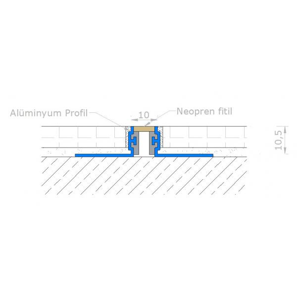 Alüminyum Genleşme profili Neopren Fitilli AL-G1110